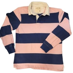 VSTR Men's Navy Blue & Pink Stripped Polo shirt